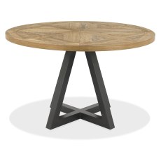 Indus Rustic Oak Circular Dining Table