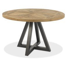 Indus Rustic Oak Circular Dining Table