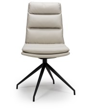 Nobo Swivel Dining Chair in Taupe (Black Powder Coated Legs) Nobo Swivel Dining Chair in Taupe (Black Powder Coated Legs)