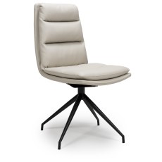 Nobo Swivel Dining Chair in Taupe (Black Powder Coated Legs)
