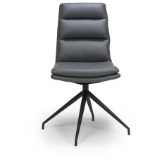 Nobo Swivel Dining Chair in Grey (Black Powder Coated Legs) Nobo Swivel Dining Chair in Grey (Black Powder Coated Legs)