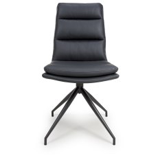 Nobo Swivel Dining Chair in Black (Black Powder Coated Legs) Nobo Swivel Dining Chair in Black (Black Powder Coated Legs)