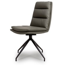 Nobo Swivel Dining Chair in Truffle (Black Powder Coated Legs)