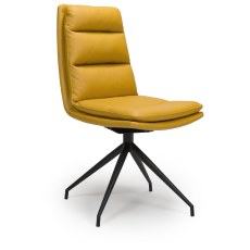 Nobo Swivel Dining Chair in Ochre (Black Powder Coated Legs)