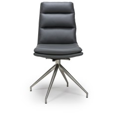 Nobo Swivel Dining Chair in Grey (Stainless Steel Legs) Nobo Swivel Dining Chair in Grey (Stainless Steel Legs)
