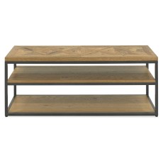 Indus Rustic Oak Open Entertainment Unit