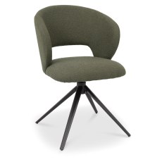 Stella 360 Self Returning Swivel Chair - Green Boucle Fabric (Single)