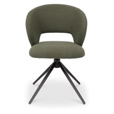 Stella 360 Self Returning Swivel Chair - Green Boucle Fabric (Single)