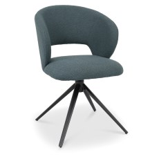 Stella 360 Self Returning Swivel Chair - Blue Boucle Fabric (Single)