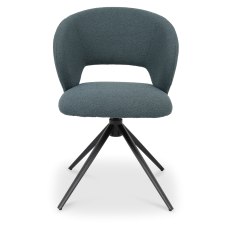 Stella 360 Self Returning Swivel Chair - Blue Boucle Fabric (Single)