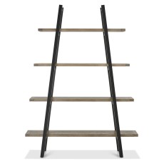 Camden Weathered Oak & Peppercorn Open Display Unit