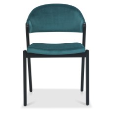 Camden Peppercorn Upholstered Chair - Azure Velvet (Pair)