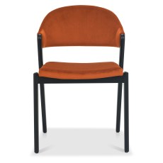 Camden Peppercorn Upholstered Chair - Rust Velvet (Pair)