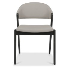 Camden Peppercorn Upholstered Chair - Grey Bonded Leather (Pair)
