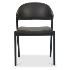 Camden Peppercorn Upholstered Chair - Old West Vintage Bonded Leather (Pair)