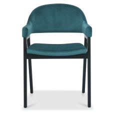 Camden Peppercorn Upholstered Armchair - Azure Velvet (Pair)