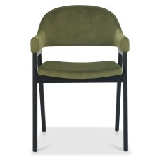 Camden Peppercorn Upholstered Armchair - Cedar Velvet (Pair)