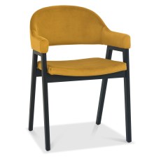 Camden Peppercorn Upholstered Armchair - Mustard Velvet (Pair)