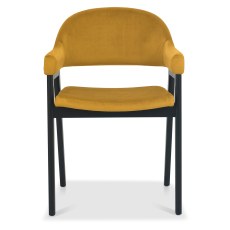 Camden Peppercorn Upholstered Armchair - Mustard Velvet (Pair)