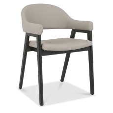 Camden Peppercorn Upholstered Armchair - Grey Bonded Leather (Pair)