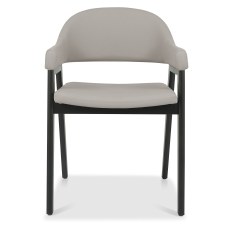 Camden Peppercorn Upholstered Armchair - Grey Bonded Leather (Pair)