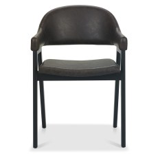 Camden Peppercorn Upholstered Armchair - Old West Vintage Leather (Pair)