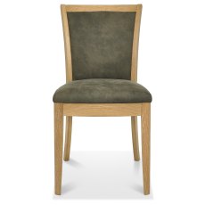 Chester Oak Upholstered Chair - Mocha Fabric (Pair)