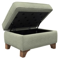 G Plan Monza Fabric Storage Stool with Wooden Feet