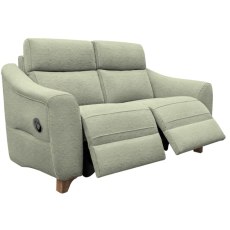 G Plan Monza Fabric 2 Seater Manual Recliner with Wooden Feet