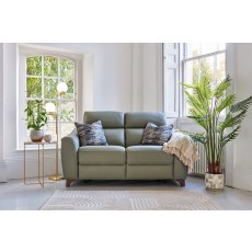G Plan Monza Leather 2 Seater Sofa with Wooden Feet