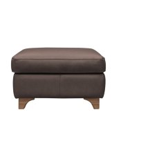 G Plan Monza Leather Footstool with Wooden Feet