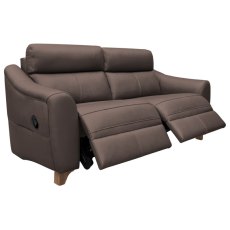 G Plan Monza Leather 3 Seater Manual Recliner with Wooden Feet