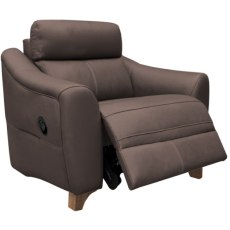 G Plan Monza Leather Manual Recliner Chair with Wooden Feet