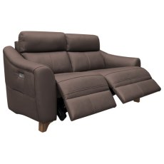 G Plan Monza Leather 2 Seater Power Recliner with Wooden Feet