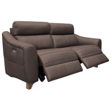 G Plan Monza Leather 3 Seater Power Recliner with Wooden Feet