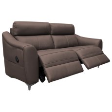 G Plan Monza Leather 3 Seater Manual Recliner with Metal Feet