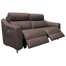 G Plan Monza Leather 3 Seater Power Recliner with Metal Feet