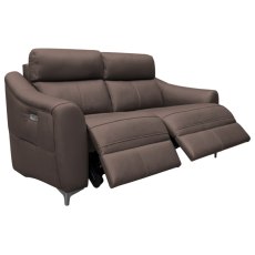 G Plan Monza Leather 2 Seater Power Recliner with Metal Feet