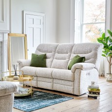 G Plan Ledbury Fabric 3 Seater Power Recliner Sofa with Headrest and Lumbar