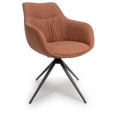 Boden Swivel Dining Armchair in Brick