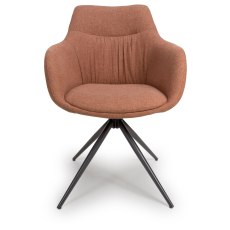 Boden Swivel Dining Armchair in Brick (Pair)