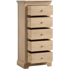 Ludlow Oak 5 Drawer Wellington Chest