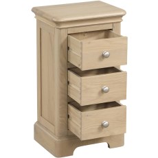 Ludlow Oak 3 Drawer Compact Bedside