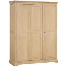 Ludlow Oak Triple Wardrobe with Shelves