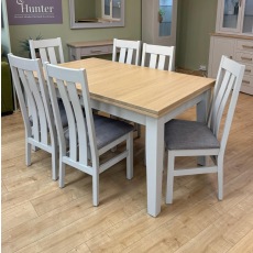 Hill & Hunter Modo 5 x 3 Extending Dining Table with 6 x Twin Slat Style Chairs Hill & Hunter Modo 5 x 3 Extending Dining Table with 6 x Twin Slat Style Chairs