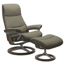 Stressless View Signature Base Chair with Footstool