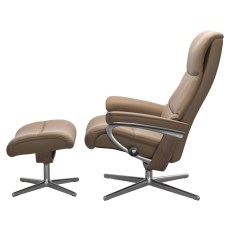 Stressless View Cross Base Chair with Footstool