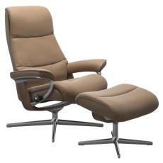 Stressless View Cross Base Chair with Footstool
