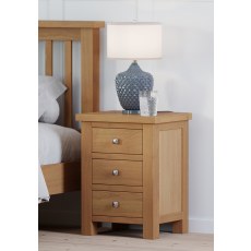 Dodford Oak 3 Drawer Bedside