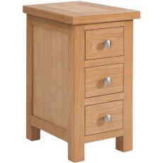 Dodford Oak 3 Drawer Compact Bedside